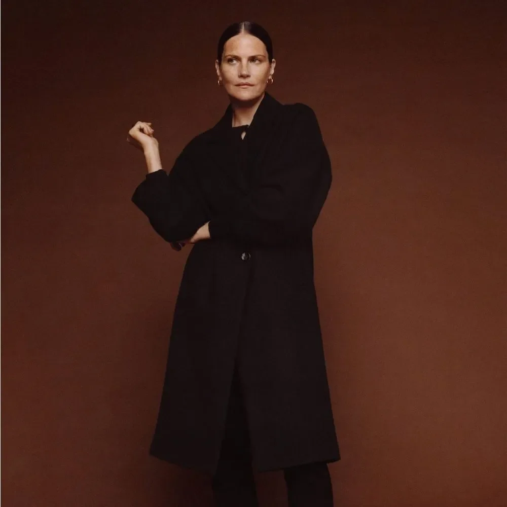 Mango Wool Blend Coat Black New - Picture 6 of 12